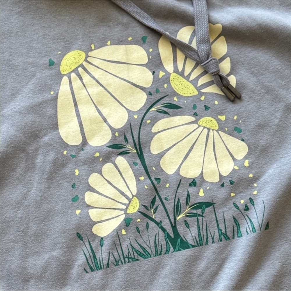 Avalanche Heather Gray Hoodie with Floral Print - Picture 3 of 13